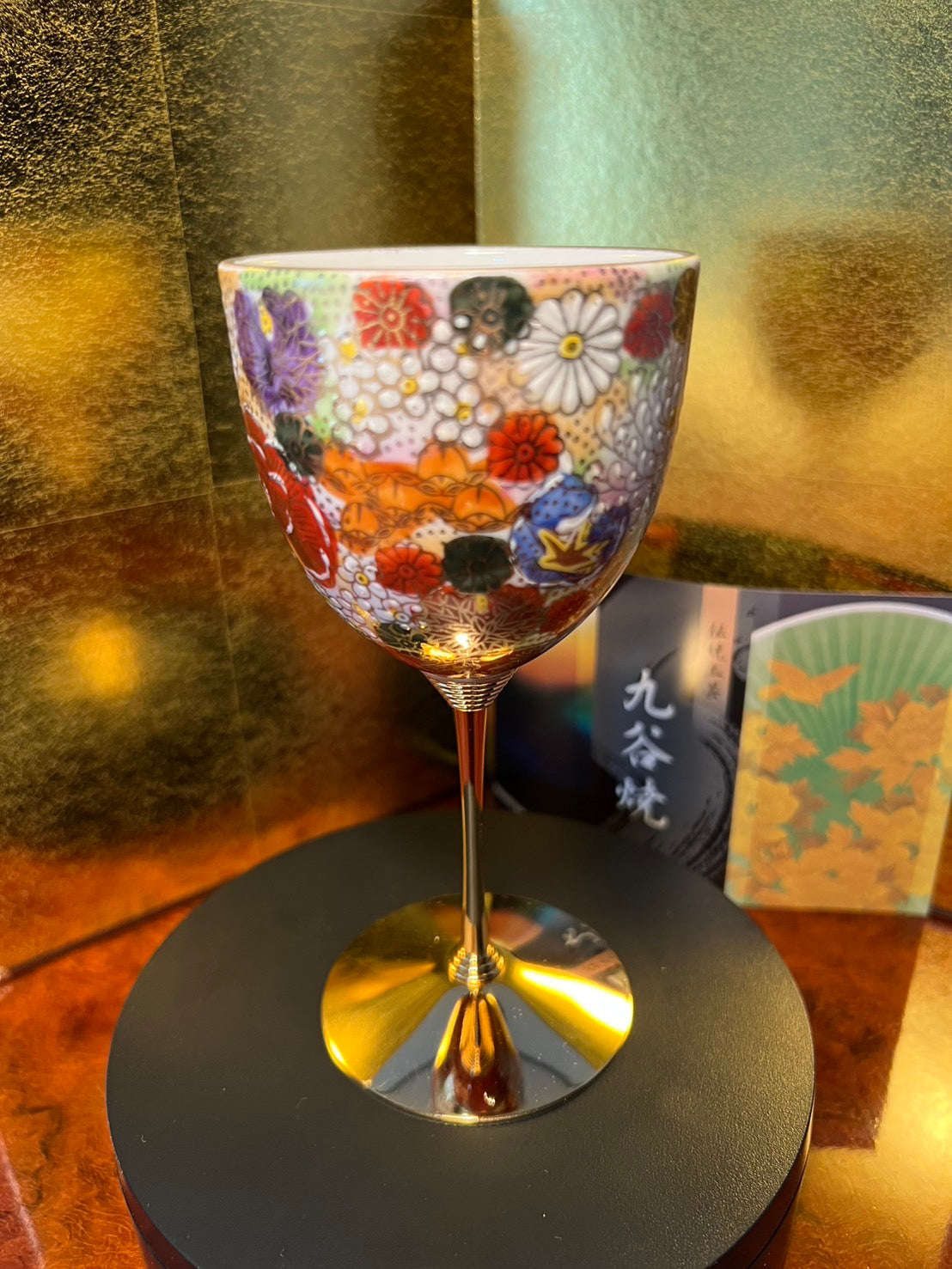 Wine Cup Silver Hanazume Red (K8-1108)